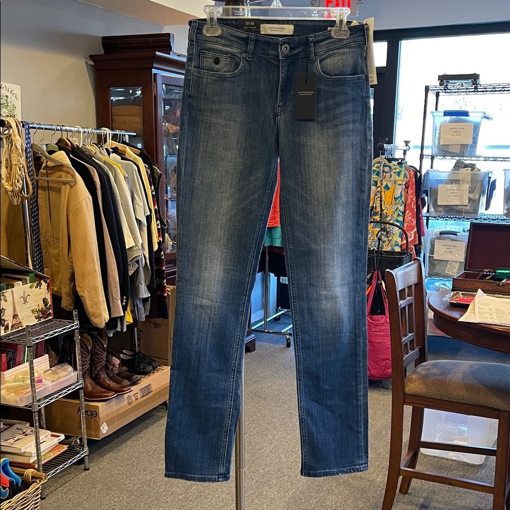 Scotch & Soda Men's Slim Straight Jeans in Distressed Blue Wash size 27/32 NWT